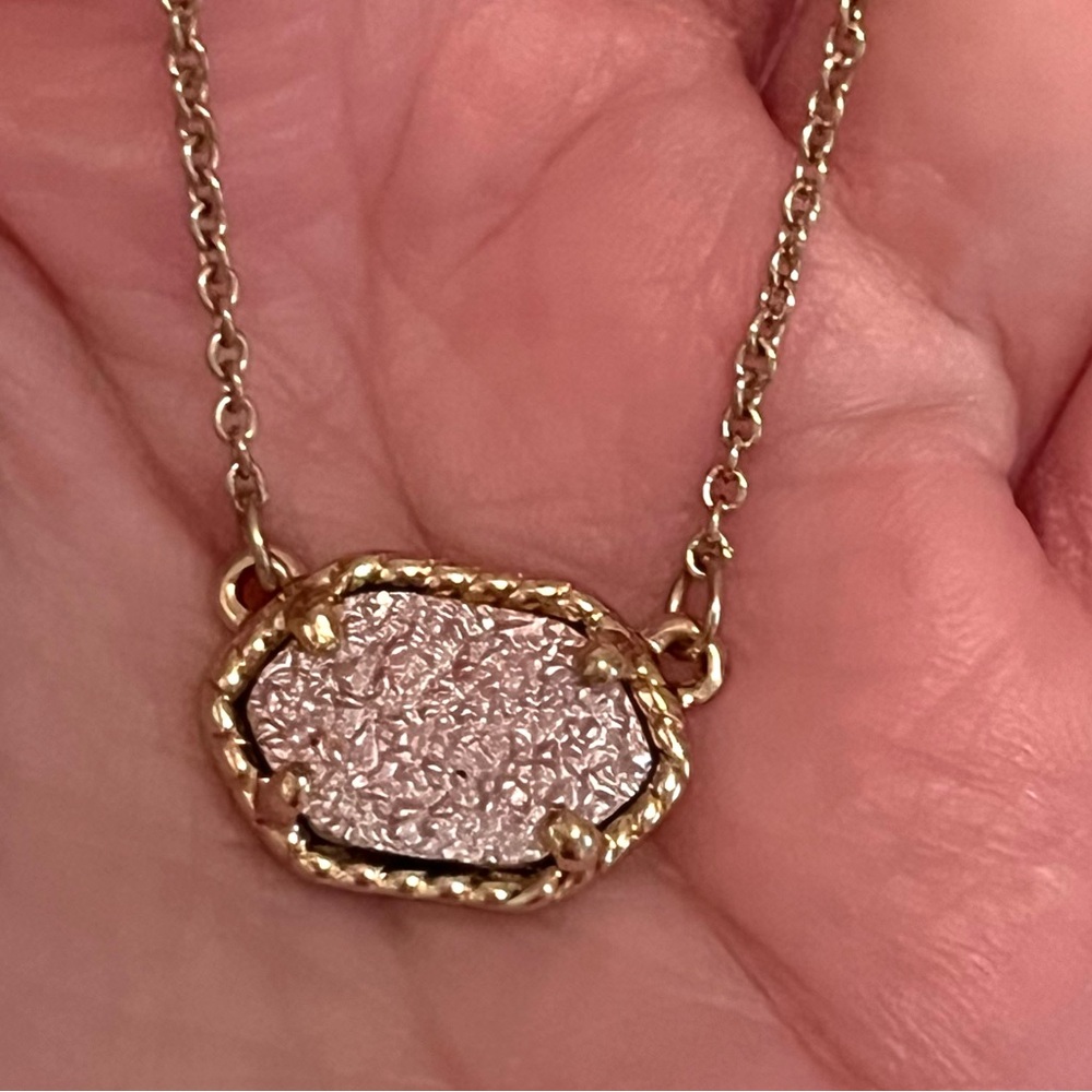 Pink Graphite Druzy Necklace